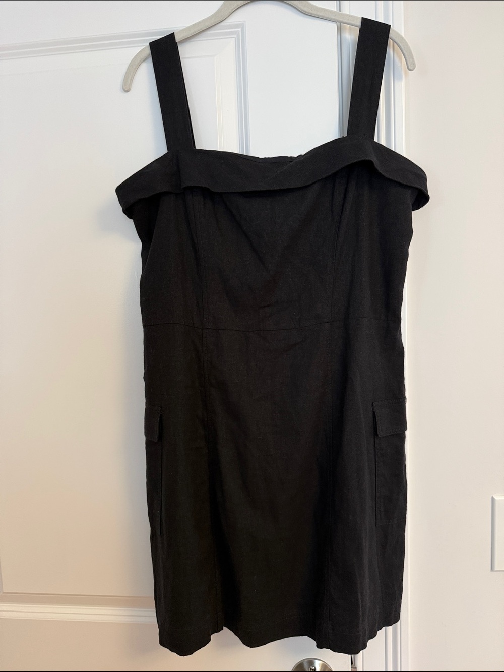 SO Black Off-Shoulder Mini Dress with Wide Straps
